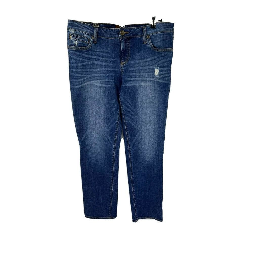 Kut From The Kloth Jeans Catherine Boyfriend Medium Wash‎ Light Distress